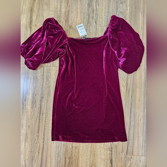 New REBECCA MINKOFF Vienne Velvet Fushia Mini Dress - Picture 6 of 11